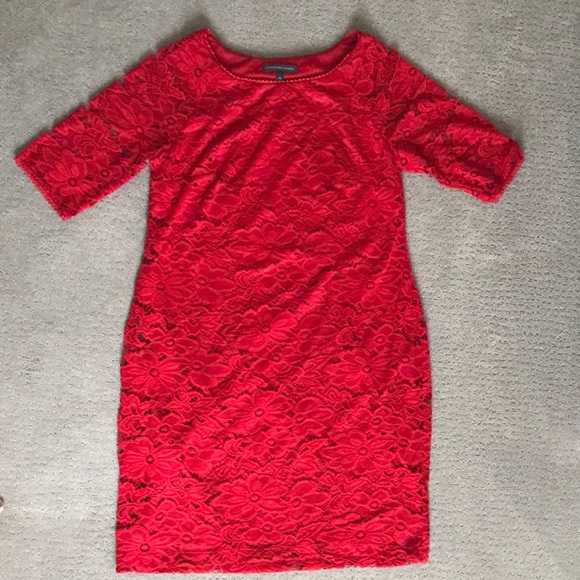 Chris McLaughlin, Red lace dress, size 14 - Picture 1 of 6